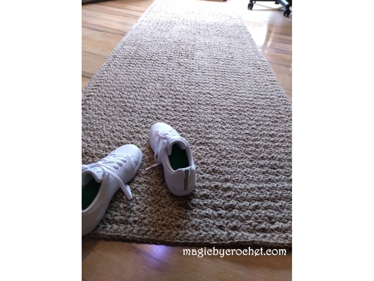 Jute rug, Hallway runner, Eco rug, 80 x 270 cm, no.039